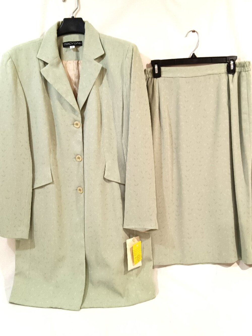 Tracy Lynn Skirt Suit Size 16 (XL) Vintage Women 2 Piece Outfit NWT Mint Green